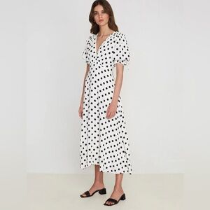 NWT faithfull the brand mejia midi franca dot maxi dress size 6